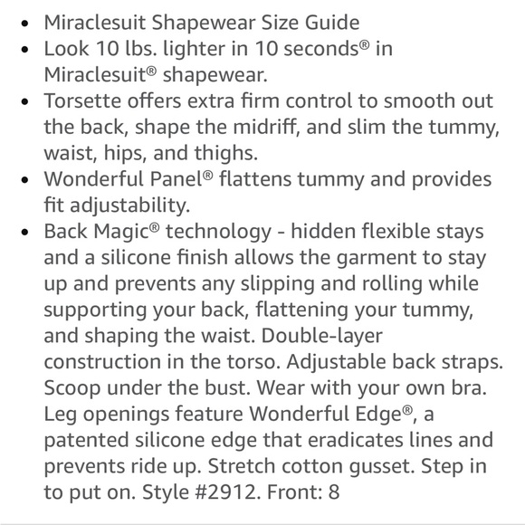 MIRACLESUIT Shaping Bodysuit Open-Bust & Slimming technology NUDE US M EUC - Picture 8 of 10